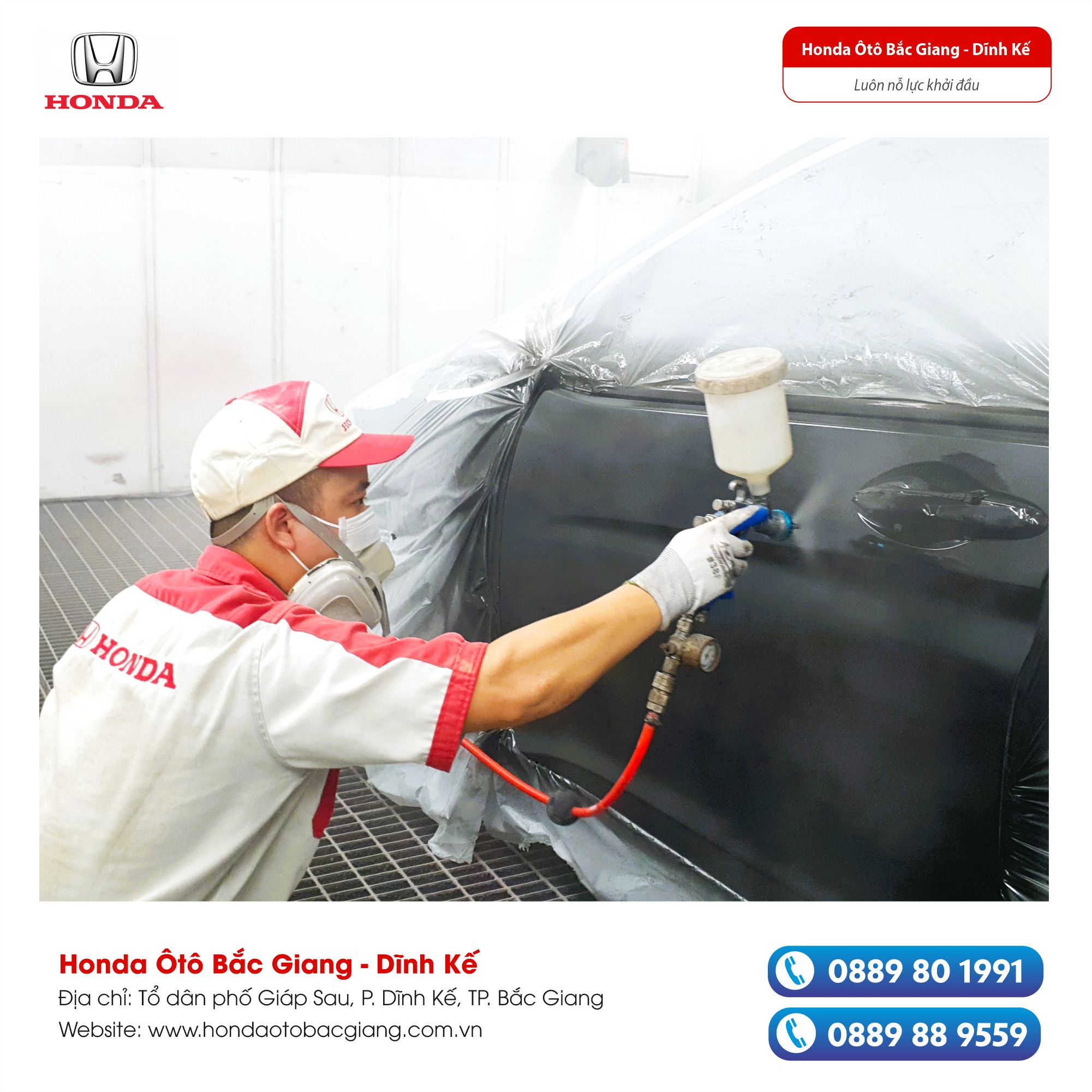 22 bước trong quy trình sơn xe đạt chuẩn tại Honda Ôtô Bắc Giang - Dĩnh Kế