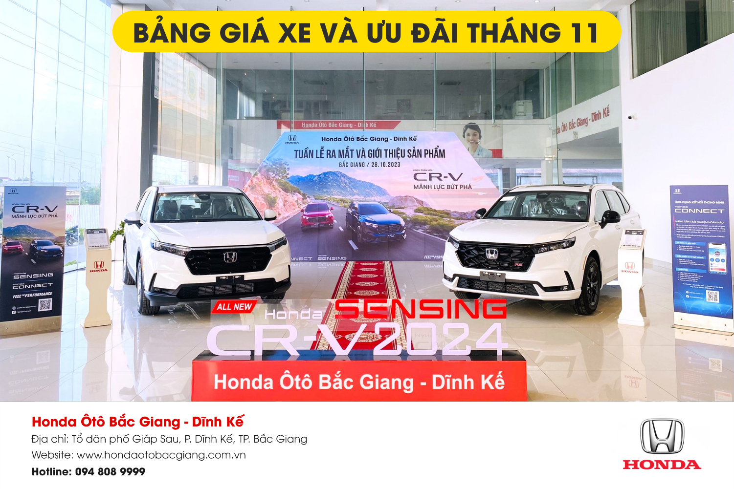 BẢNG GIÁ XE VÀ ƯU ĐÃI THÁNG 11 | Honda Ôtô Bắc Giang