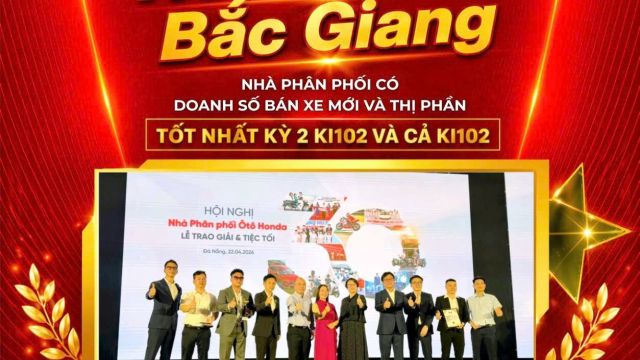 Chúc mừng Honda Ôtô Bắc Giang vinh dự đạt các giải thưởng Thi Đua Nhà Phân Phối Honda Xuất Sắc 102Ki