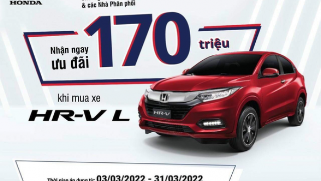 Bảng giá xe HRV Tháng 3 Khuyến Mại Tốt Nhất lên đến 170 triệu đồng
