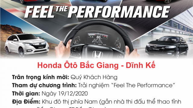 THƯ MỜI CHƯƠNG TRÌNH LÁI THỬ XE FEEL THE PERPORMANCE NGÀY 19/12/2020