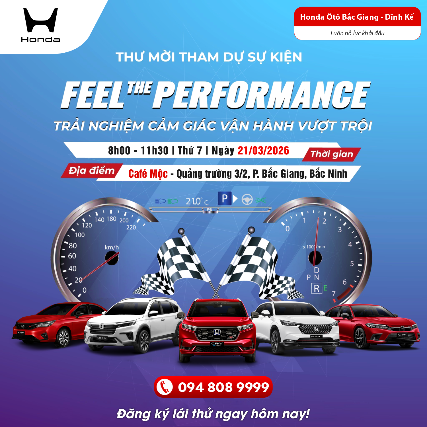 THƯ MỜI CHƯƠNG TRÌNH LÁI THỬ XE THÁNG 3/2026 | Feel The Performance | Honda Ôtô Bắc Giang