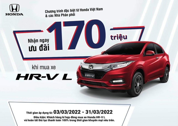 Bảng giá xe HRV Tháng 3 Khuyến Mại Tốt Nhất lên đến 170 triệu đồng